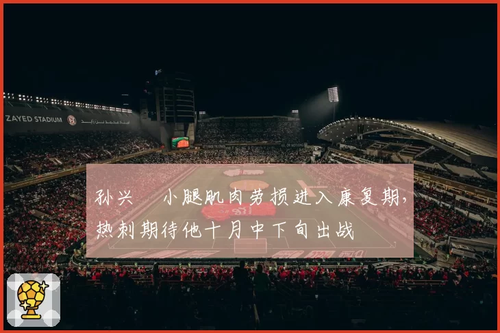 孙兴慜小腿肌肉劳损进入康复期，热刺期待他十月中下旬出战